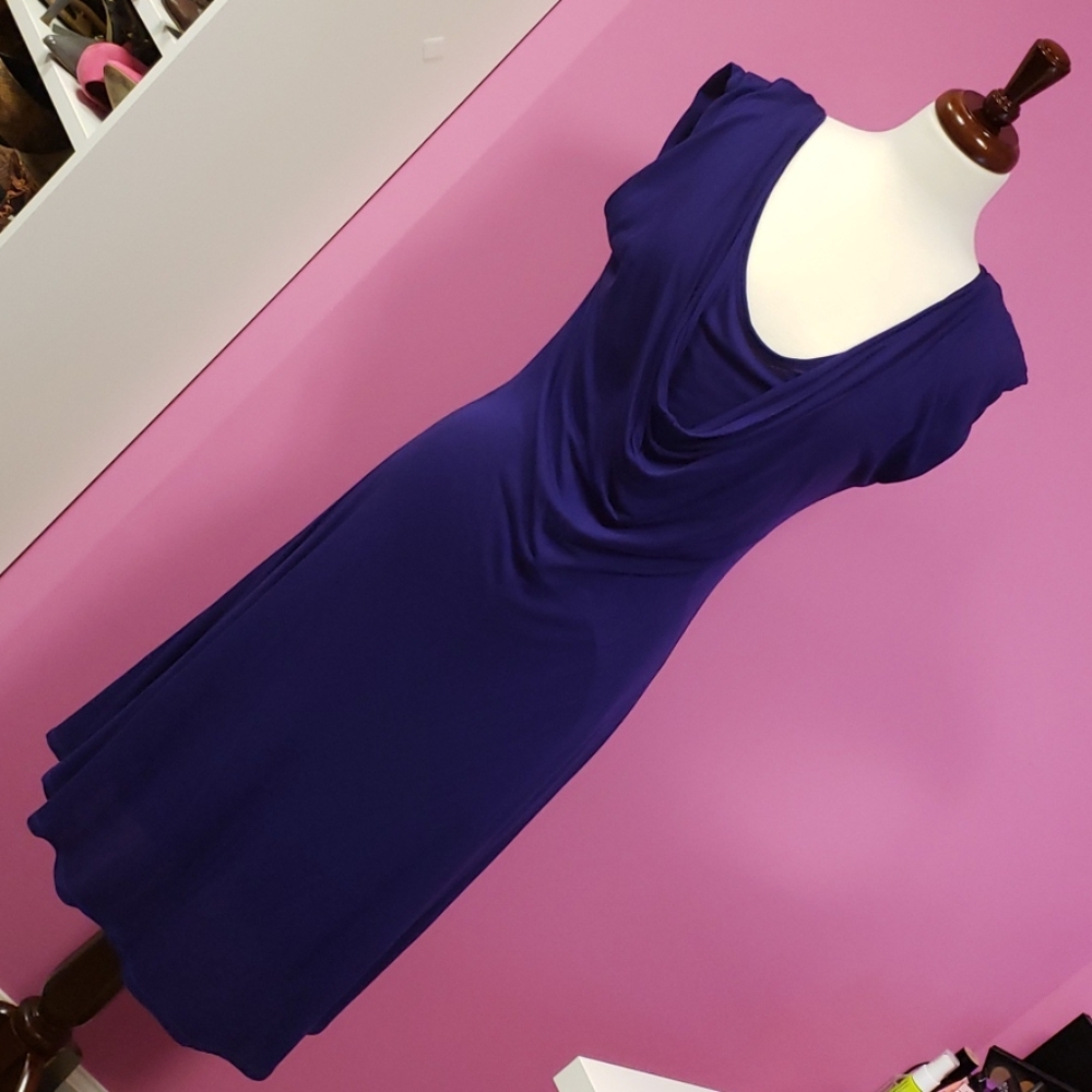 Purple Cotton Waterfall Dress